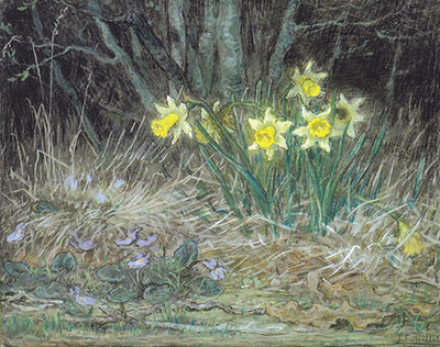 Narcissi and Violets Jean-Francois Millet